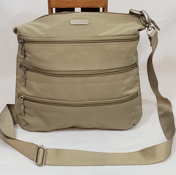 Baggallini Handbags - Baggallini Tan Crossbody Bag Multi Compartments
